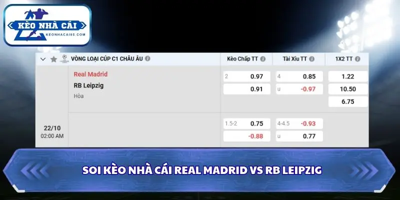 Soi kèo nhà cái Real Madrid vs RB Leipzig qua bảng tỷ lệ chính xác